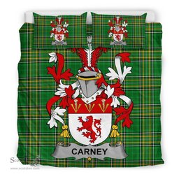 Irish Carney Coat of Arms Family Crest Ireland Bedding Set Irish National Tartan Irish County Bedding Set Duvet Covers