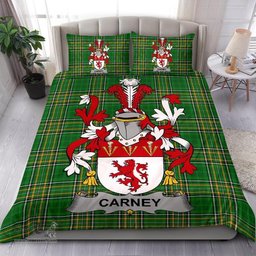 Irish Carney Coat of Arms Family Crest Ireland Bedding Set Irish National Tartan Irish County Bedding Set Duvet Covers