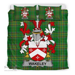 Irish Wakeley Coat of Arms Family Crest Ireland Bedding Set Irish National Tartan Irish County Bedding Set Duvet Covers