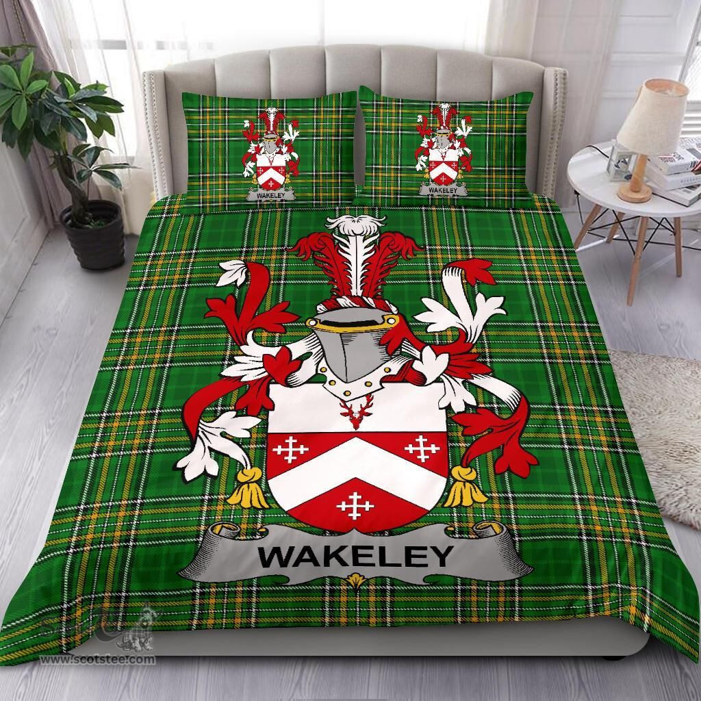 Irish Wakeley Coat of Arms Family Crest Ireland Bedding Set Irish National Tartan Irish County Bedding Set Duvet Covers
