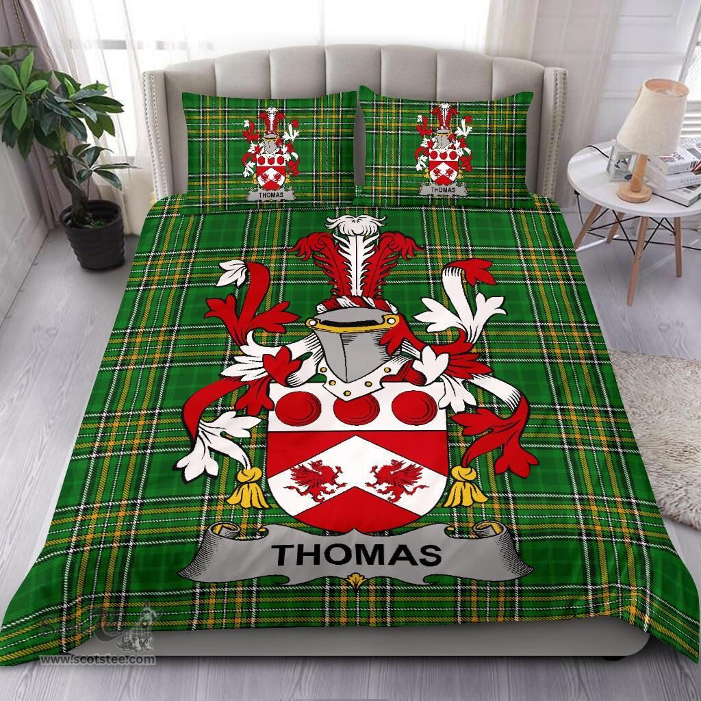 Irish Thomas Coat of Arms Family Crest Ireland Bedding Set Irish National Tartan Irish County Bedding Set Duvet Covers