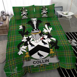 Irish Collin Coat of Arms Family Crest Ireland Bedding Set Irish National Tartan Irish County Bedding Set Duvet Covers