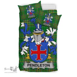 Irish Pendleton Coat of Arms Family Crest Ireland Bedding Set Irish National Tartan Irish County Bedding Set Duvet Covers