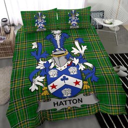 Irish Hatton or McIlhatton Coat of Arms Family Crest Ireland Bedding Set Irish National Tartan Irish County Bedding Set Duvet Covers