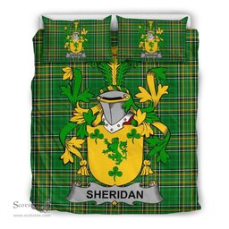 Irish Sheridan Coat of Arms Family Crest Ireland Bedding Set Irish National Tartan Irish County Bedding Set Duvet Covers