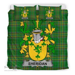 Irish Sheridan Coat of Arms Family Crest Ireland Bedding Set Irish National Tartan Irish County Bedding Set Duvet Covers