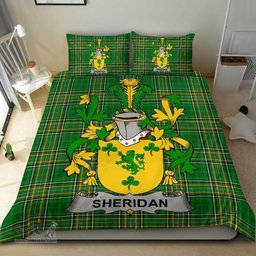 Irish Sheridan Coat of Arms Family Crest Ireland Bedding Set Irish National Tartan Irish County Bedding Set Duvet Covers