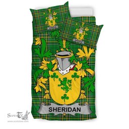 Irish Sheridan Coat of Arms Family Crest Ireland Bedding Set Irish National Tartan Irish County Bedding Set Duvet Covers