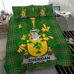 Irish Sheridan Coat of Arms Family Crest Ireland Bedding Set Irish National Tartan Irish County Bedding Set Duvet Covers