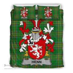 Irish Henn Coat of Arms Family Crest Ireland Bedding Set Irish National Tartan Irish County Bedding Set Duvet Covers