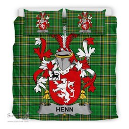 Irish Henn Coat of Arms Family Crest Ireland Bedding Set Irish National Tartan Irish County Bedding Set Duvet Covers