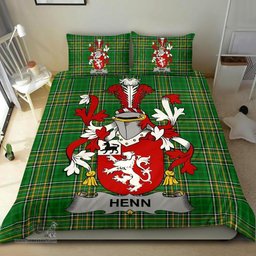 Irish Henn Coat of Arms Family Crest Ireland Bedding Set Irish National Tartan Irish County Bedding Set Duvet Covers