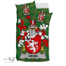 Irish Henn Coat of Arms Family Crest Ireland Bedding Set Irish National Tartan Irish County Bedding Set Duvet Covers