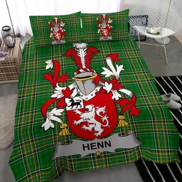 Irish Henn Coat of Arms Family Crest Ireland Bedding Set Irish National Tartan Irish County Bedding Set Duvet Covers