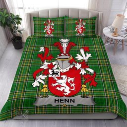 Irish Henn Coat of Arms Family Crest Ireland Bedding Set Irish National Tartan Irish County Bedding Set Duvet Covers