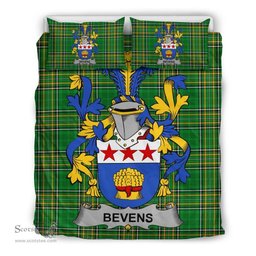 Irish Bevens Coat of Arms Family Crest Ireland Bedding Set Irish National Tartan Irish County Bedding Set Duvet Covers