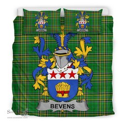 Irish Bevens Coat of Arms Family Crest Ireland Bedding Set Irish National Tartan Irish County Bedding Set Duvet Covers