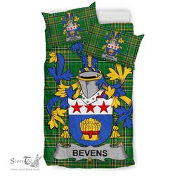 Irish Bevens Coat of Arms Family Crest Ireland Bedding Set Irish National Tartan Irish County Bedding Set Duvet Covers