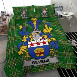Irish Bevens Coat of Arms Family Crest Ireland Bedding Set Irish National Tartan Irish County Bedding Set Duvet Covers