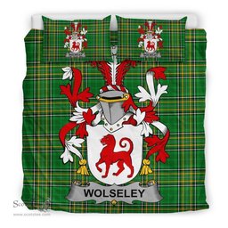 Irish Wolseley Coat of Arms Family Crest Ireland Bedding Set Irish National Tartan Irish County Bedding Set Duvet Covers