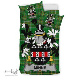 Irish Minne Coat of Arms Family Crest Ireland Bedding Set Irish National Tartan Irish County Bedding Set Duvet Covers