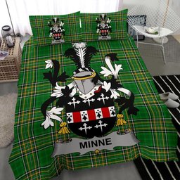 Irish Minne Coat of Arms Family Crest Ireland Bedding Set Irish National Tartan Irish County Bedding Set Duvet Covers