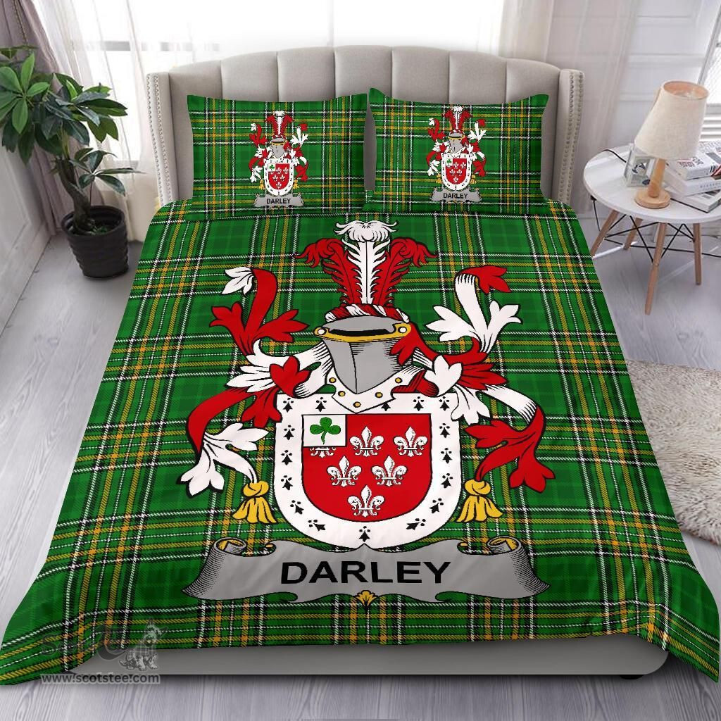 Irish Darley Coat of Arms Family Crest Ireland Bedding Set Irish National Tartan Irish County Bedding Set Duvet Covers