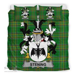 Irish Stening Coat of Arms Family Crest Ireland Bedding Set Irish National Tartan Irish County Bedding Set Duvet Covers