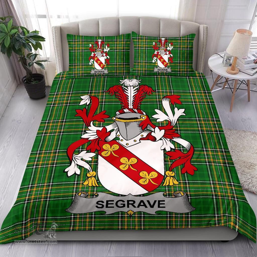 Irish Segrave Coat of Arms Family Crest Ireland Bedding Set Irish National Tartan Irish County Bedding Set Duvet Covers