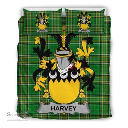 Irish Harvey or Hervey Coat of Arms Family Crest Ireland Bedding Set Irish National Tartan Irish County Bedding Set Duvet Covers