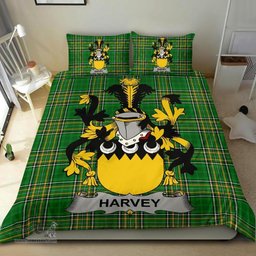 Irish Harvey or Hervey Coat of Arms Family Crest Ireland Bedding Set Irish National Tartan Irish County Bedding Set Duvet Covers