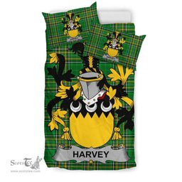 Irish Harvey or Hervey Coat of Arms Family Crest Ireland Bedding Set Irish National Tartan Irish County Bedding Set Duvet Covers