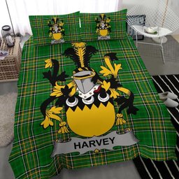 Irish Harvey or Hervey Coat of Arms Family Crest Ireland Bedding Set Irish National Tartan Irish County Bedding Set Duvet Covers