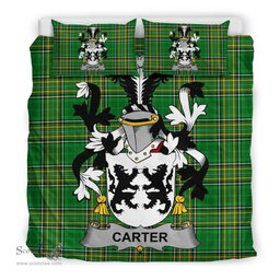 Irish Carter Coat of Arms Family Crest Ireland Bedding Set Irish National Tartan Irish County Bedding Set Duvet Covers