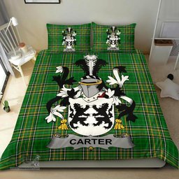 Irish Carter Coat of Arms Family Crest Ireland Bedding Set Irish National Tartan Irish County Bedding Set Duvet Covers