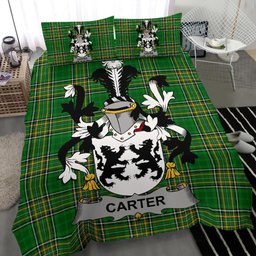 Irish Carter Coat of Arms Family Crest Ireland Bedding Set Irish National Tartan Irish County Bedding Set Duvet Covers