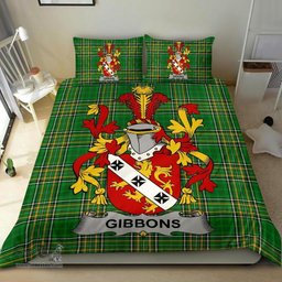 Irish Gibbons or McGibbons Coat of Arms Family Crest Ireland Bedding Set Irish National Tartan Irish County Bedding Set Duvet Covers