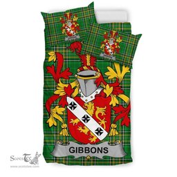 Irish Gibbons or McGibbons Coat of Arms Family Crest Ireland Bedding Set Irish National Tartan Irish County Bedding Set Duvet Covers