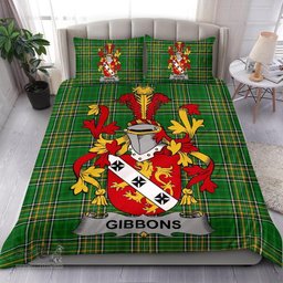 Irish Gibbons or McGibbons Coat of Arms Family Crest Ireland Bedding Set Irish National Tartan Irish County Bedding Set Duvet Covers