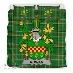 Irish Rowan Coat of Arms Family Crest Ireland Bedding Set Irish National Tartan Irish County Bedding Set Duvet Covers