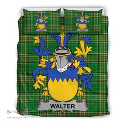 Irish Walter Coat of Arms Family Crest Ireland Bedding Set Irish National Tartan Irish County Bedding Set Duvet Covers
