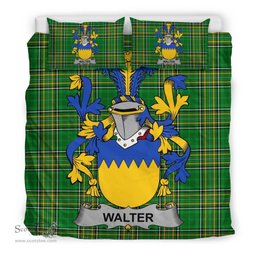 Irish Walter Coat of Arms Family Crest Ireland Bedding Set Irish National Tartan Irish County Bedding Set Duvet Covers