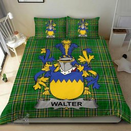 Irish Walter Coat of Arms Family Crest Ireland Bedding Set Irish National Tartan Irish County Bedding Set Duvet Covers