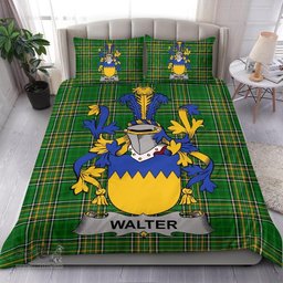 Irish Walter Coat of Arms Family Crest Ireland Bedding Set Irish National Tartan Irish County Bedding Set Duvet Covers