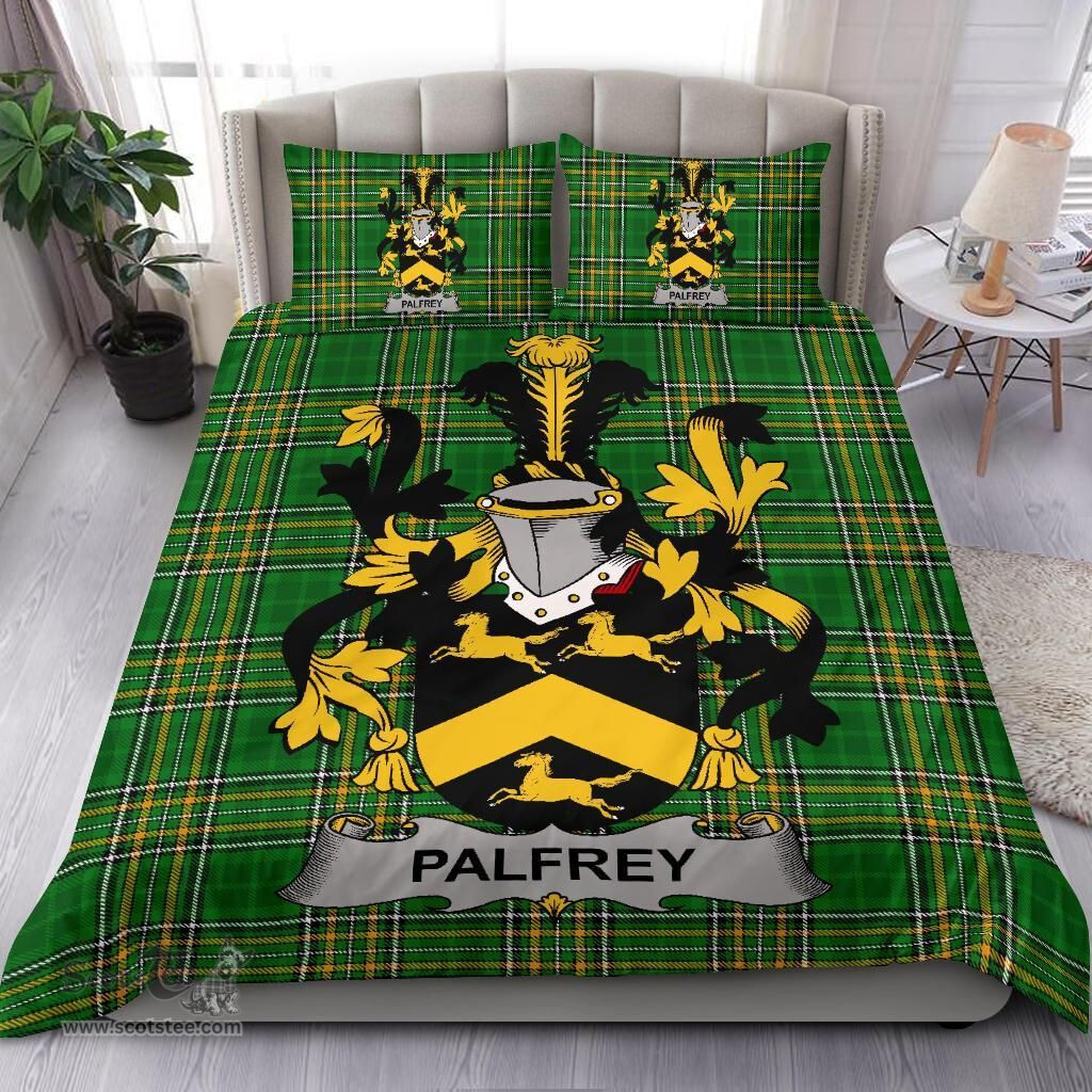 Irish Palfrey Coat of Arms Family Crest Ireland Bedding Set Irish National Tartan Irish County Bedding Set Duvet Covers