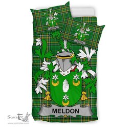 Irish Meldon or Muldoon Coat of Arms Family Crest Ireland Bedding Set Irish National Tartan Irish County Bedding Set Duvet Covers