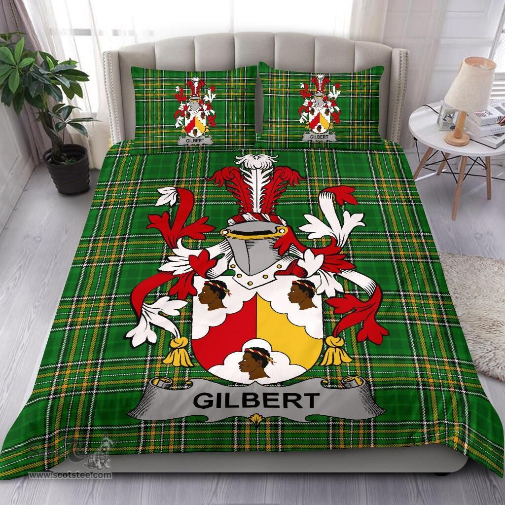 Irish Gilbert Coat of Arms Family Crest Ireland Bedding Set Irish National Tartan Irish County Bedding Set Duvet Covers