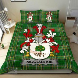 Irish McCluskie or McCloskie Coat of Arms Family Crest Ireland Bedding Set Irish National Tartan Irish County Bedding Set Duvet Covers