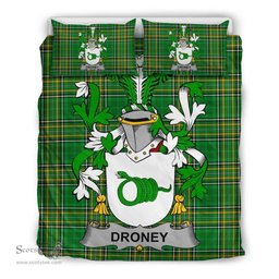 Irish Droney or O'Droney Coat of Arms Family Crest Ireland Bedding Set Irish National Tartan Irish County Bedding Set Duvet Covers