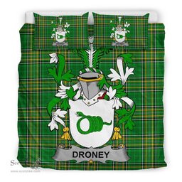 Irish Droney or O'Droney Coat of Arms Family Crest Ireland Bedding Set Irish National Tartan Irish County Bedding Set Duvet Covers